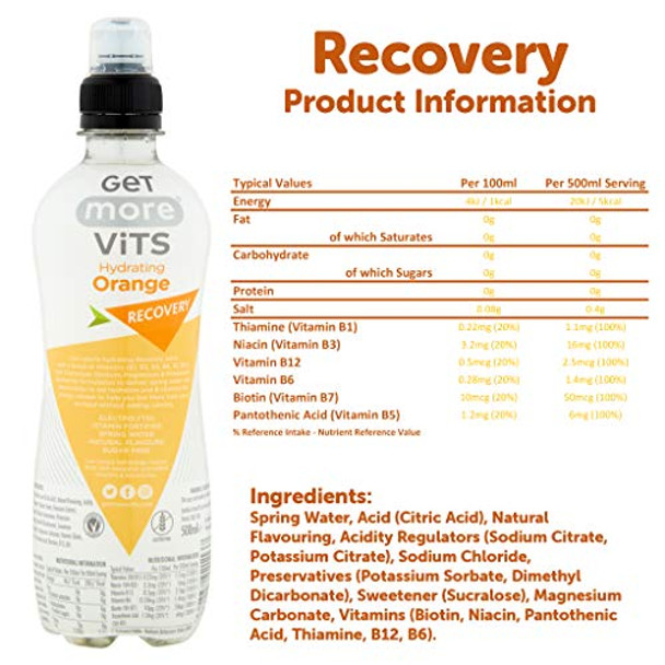 Get More Vits Recovery 12x500ml Still Hydrating Orange