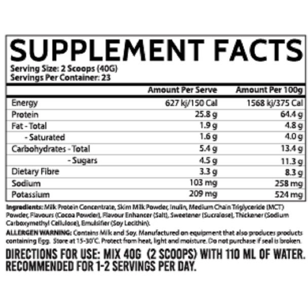 Inspired Custard Casein Protein + MCT Powder - 23 Servings