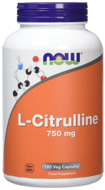 Now Foods L-Citrulline Supplement Veg Capsules, 750 mg, 180-Count