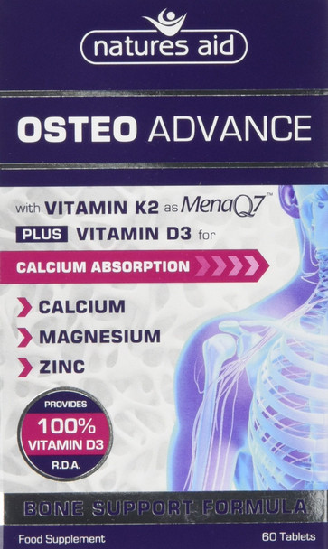 Natures Aid Osteo Advance with MenaQ7 Capsules 136720