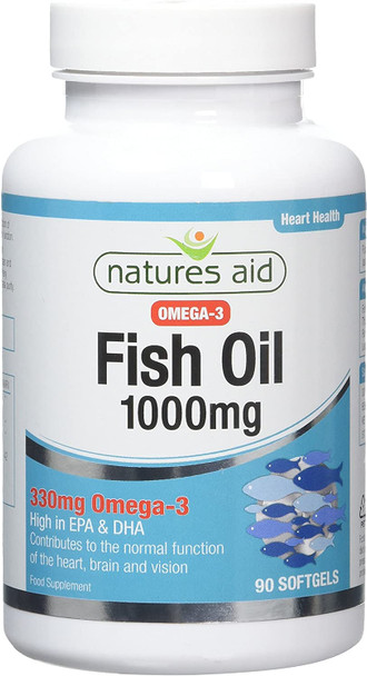 Natures Aid Fish Oil Capsules 1000mg Pack of 90