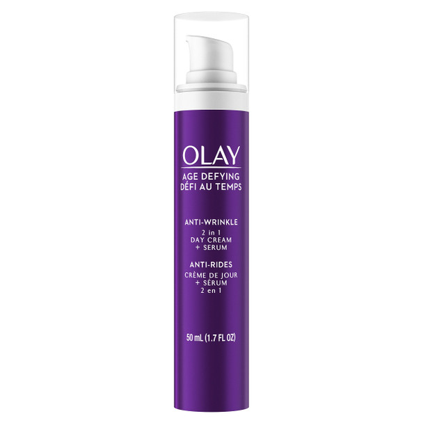 Olay Age Defying Anti-Wrinkle 2-in-1 Day Cream Plus Face Serum, 50 mL