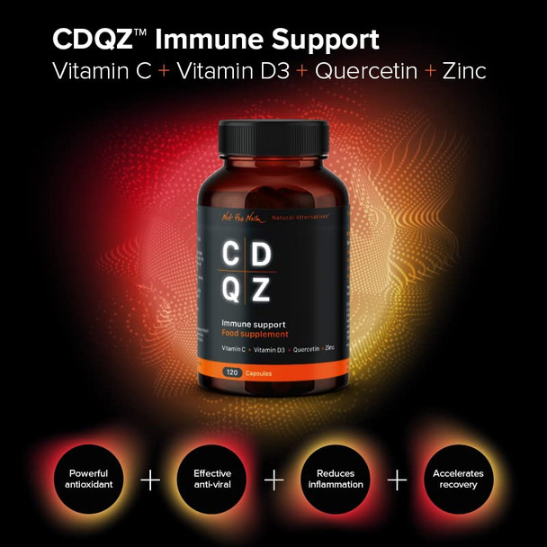 CDQZ Vitamin C Vitamin D3 Quercetin & Zinc 120 Capsules