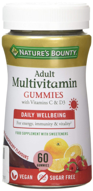 Nature's Bounty Adult Multivitamin Gummies with B vitamins and D3 - Pack of 60 Nature's Bounty Adult Multivitamin Gummies with B vitamins and D3 - Pack of 60