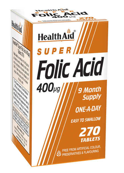 HealthAid Folic Acid 400g - 270 Tablets