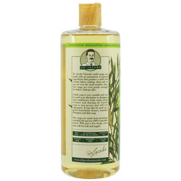 Dr Jacobs Naturals Liquid Castile Soap Body Wash - Eucalyptus 946ml