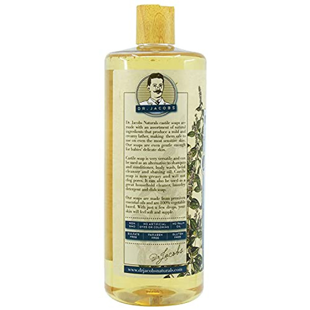 Dr Jacobs Naturals Liquid Castile Soap Body Wash - Peppermint 946ml