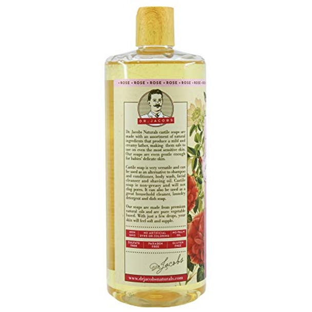 Dr Jacobs Naturals Liquid Castile Soap Body Wash - Rose 946ml