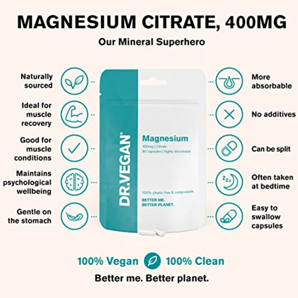 Dr Vegan Magnesium 400mg Capsules60s