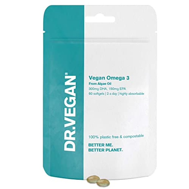 Dr Vegan Omega 3 300mg DHA 150 EPA Softgels60s