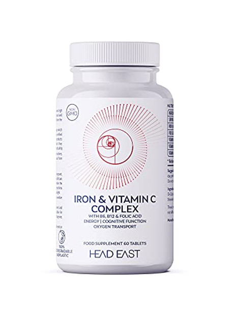Head East Iron & Vitamin C Complex with B6 B12 and Folic Acid