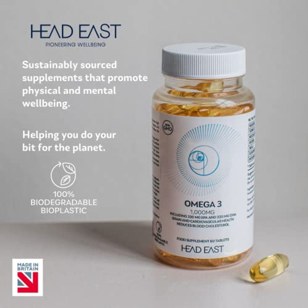 Head East Omega 3 1 000mg for brain and cardiovascular health