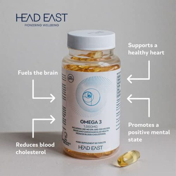 Head East Omega 3 1 000mg for brain and cardiovascular health