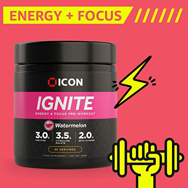 ICON Nutrition Ignite Pre-Workout 330g Watermelon