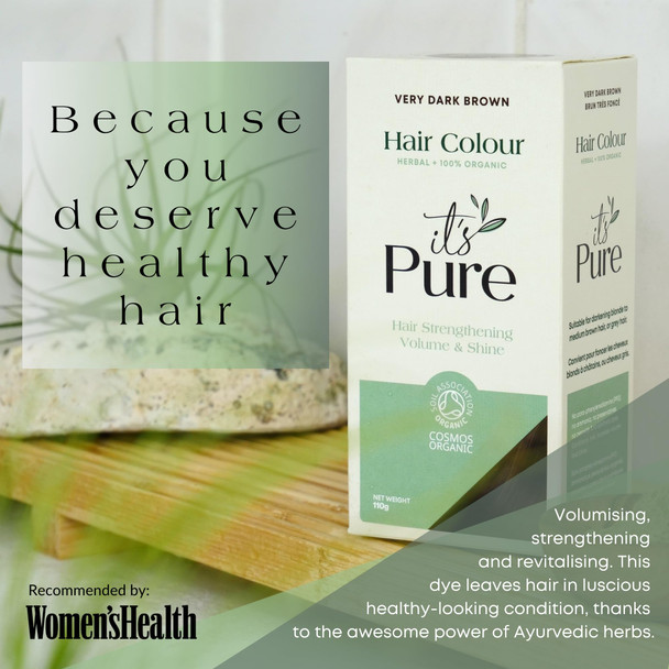 It'S Pure Organic Herbal Hair Colour Very Dark Brown 110g