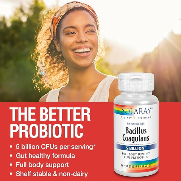 Solaray - Bacillus Coagulans, 60 Vegetable Capsules