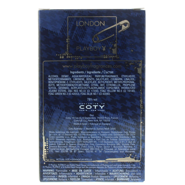 Playboy London Eau de Toilette 100ml Spray Playboy London Eau de Toilette 100ml Spray