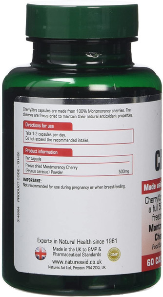 Natures Aid 500mg Cherryxtra 60 Capsules Natures Aid 500mg Cherryxtra 60 Capsules