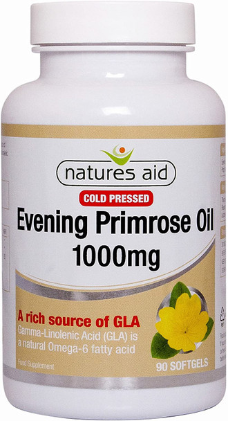 Natures Aid Evening Primrose Oil (Cold Pressed), 1000mg, 90 Capsules