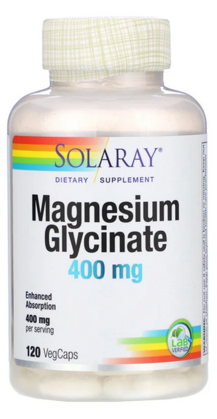 Solaray - Magnesium Glycinate, 400 mg, 120 Veg Caps