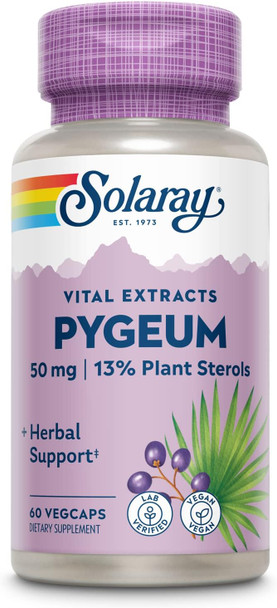 Solaray, Pygeum Bark Extract, 50 mg, 60 VegCaps Solaray, Pygeum Bark Extract, 50 mg, 60 VegCaps