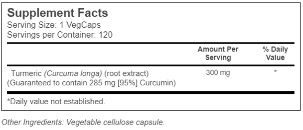 Solaray - Turmeric Root Extract, 300 mg, 120 Vegetarian Capsules