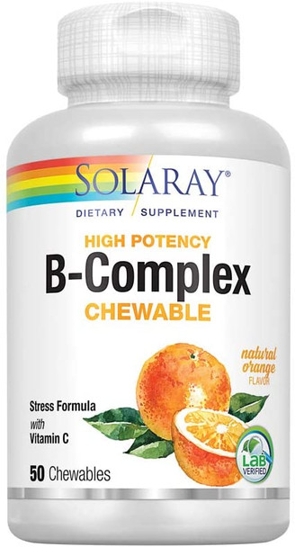 Solaray - Vitamin B-Complex, Natural Orange Flavor, 250 mg, 50 Counts