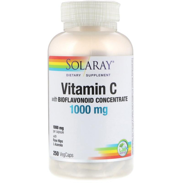 Solaray - Vitamin C, With Bioflavonoid Concentrate, 1000 mg, 250 Veg Caps