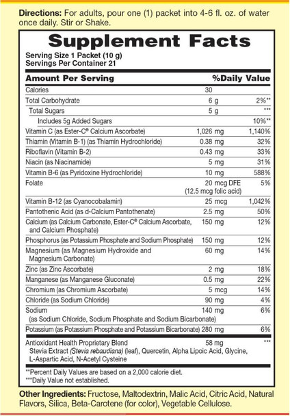 Solgar Ester-C® 1000 mg Effervescent, 21 pkt Powder, Natural Tangerine