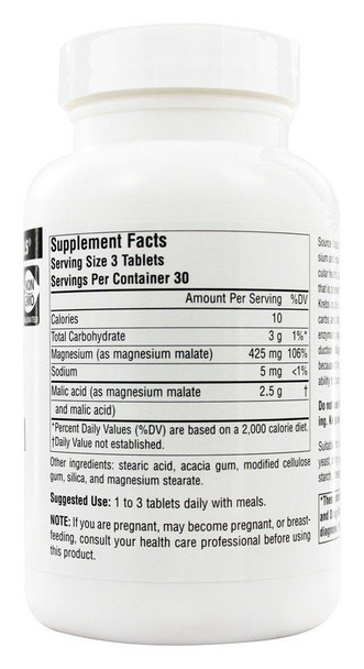 Source Naturals Magnesium Malate 1250 mg, 90 Tablets