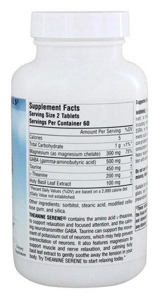 Source Naturals Theanine Serene, 120 Tablets