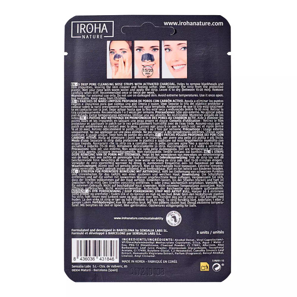 Iroha Nature DETOX CHARCOAL BLACK nose strips Acne Treatment Cream & blackhead removal