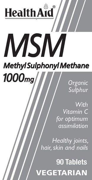 HealthAid MSM 1000mg - 90 Vegetarian Tablets