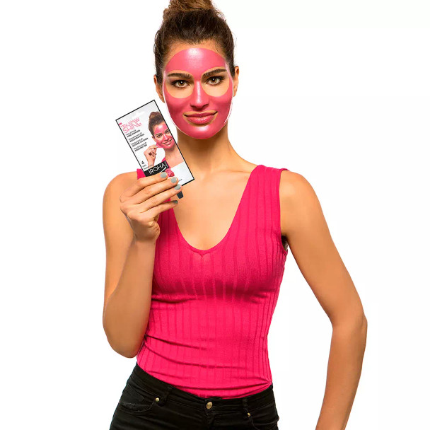 Iroha Nature PEEL OFF MASK pink sapphire pore minimizer Acne Treatment Cream & blackhead removal - Face mask