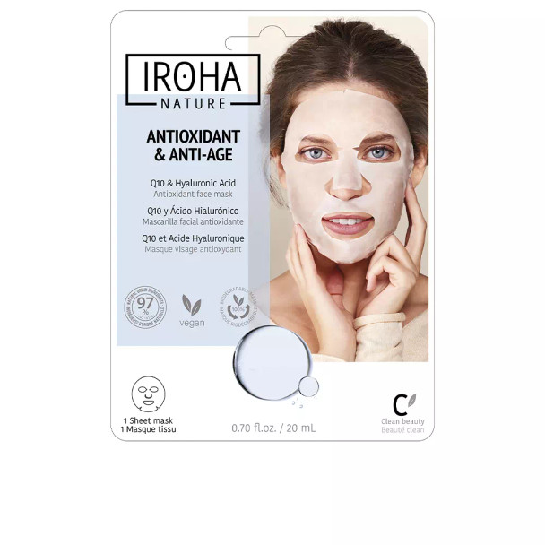 Iroha Nature TISSUE MASK antiwrinkles Q10 + hyaluronic acid Face mask
