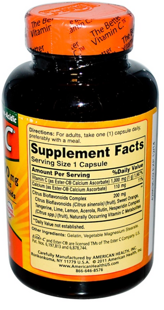 American Health - Ester-C 1000 mg with Citrus Bioflavonoids, 90 Capsules American Health - Ester-C 1000 mg with Citrus Bioflavonoids, 90 Capsules