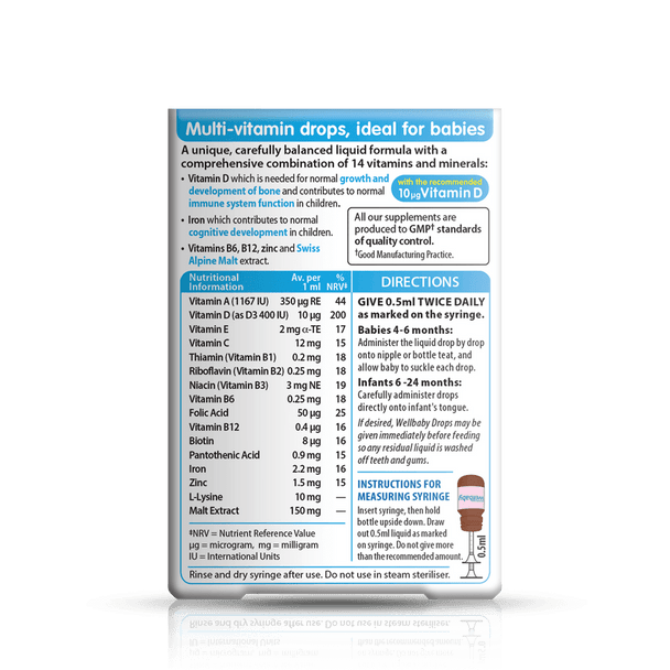 Vitabiotics Wellbaby Drops - 30ml Vitabiotics Wellbaby Drops - 30ml