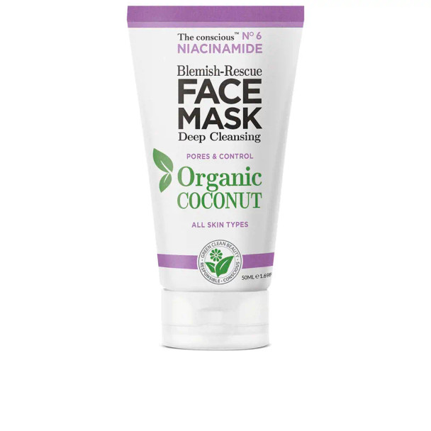 The Conscious NIACINAMIDE blemish-rescue face mask organic coconut Face moisturizer - Acne Treatment Cream & blackhead removal - Face mask