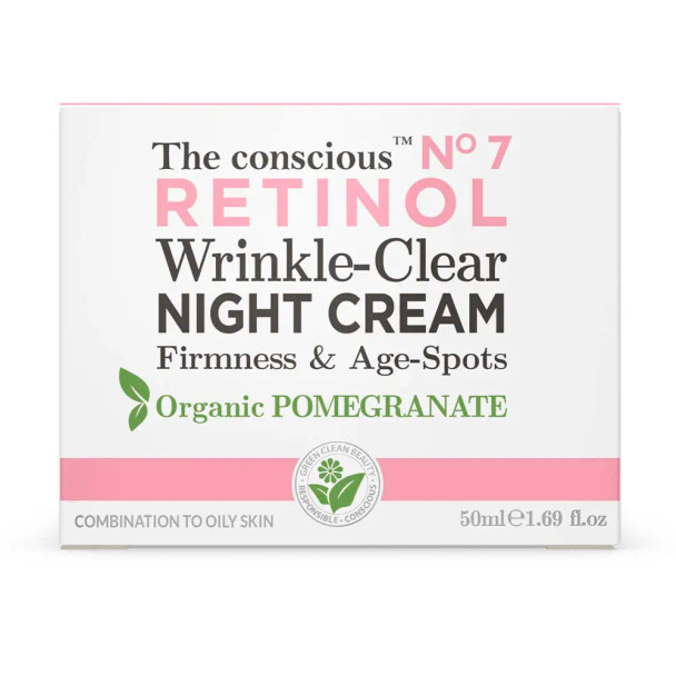 The Conscious RETINOL wrinkle-clear night cream organic pomegranate Anti aging cream & anti wrinkle treatment