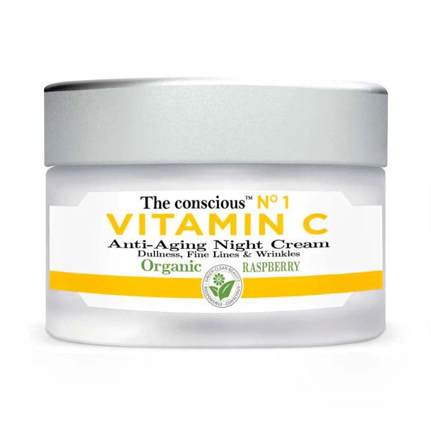 The Conscious VITAMIN C anti-aging night cream organic raspberry Face moisturizer Flash effect