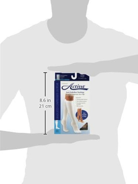 Activa Anti-EMB 18 mmHg Knee High Closed Toe Stockings, Beige, Large