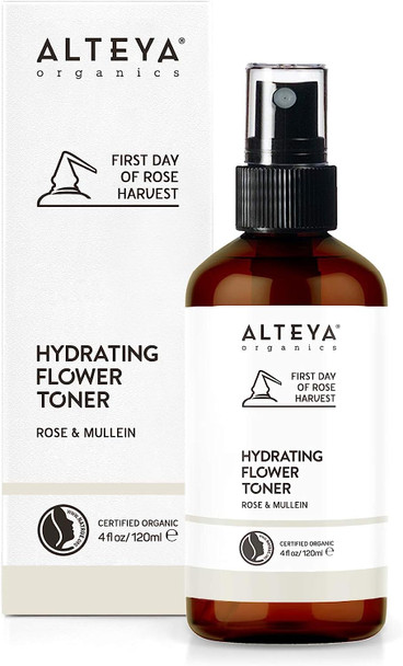 Alteya Certified Organic Rose & Mullein Hydrating Flower Toner - 4 Ounces