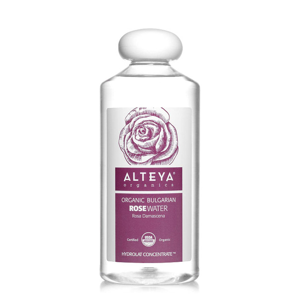 Alteya Organics Rose Water USDA Certified Organic Facial Toner, 17 Fl Oz/500mL Pure Bulgarian Rosa Damascena Flower Water, Award-Winning Moisturizer BPA-Free Bottle with Reducer