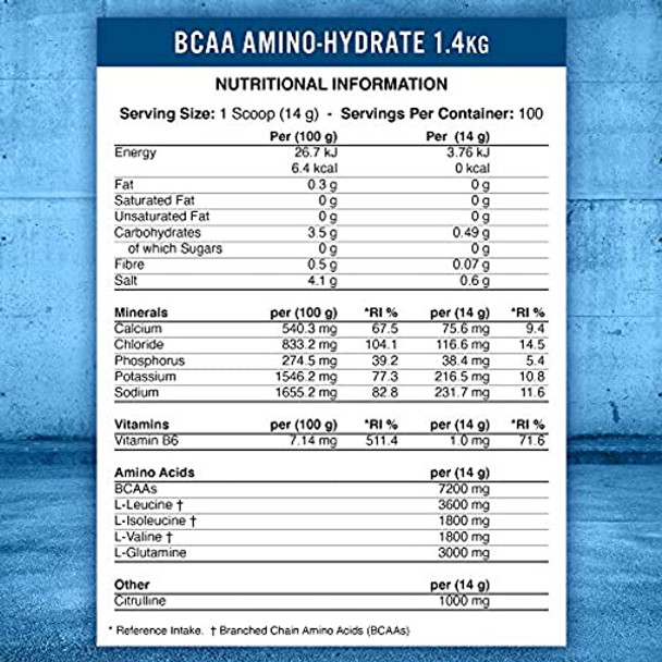 Applied Nutrition BCAA Powder Branched Chain Amino Acids Supplement with Vitamin B6, Replenish Electrolytes, Amino Hydrate Intra Workout and Recovery Powdered Energy Drink 450g (Lemon & Lime)