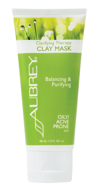 Aubrey Organics Clarifying Therapy Clay Mask NATURAL SOLUTION for Oily - Acne Prone Skin with Natural Salicylic Acid - 3oz