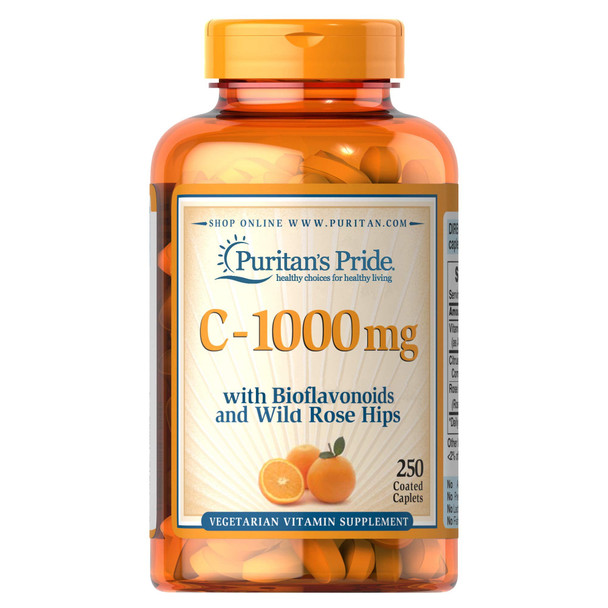 Vitamin C With Bioflavonoids And Wild Rose, 1000 Mg 250 Tablets