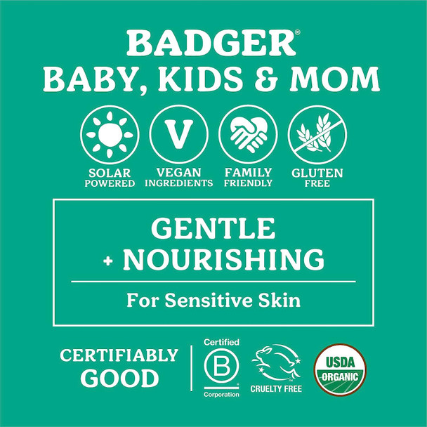 Badger - Pregnant Belly Oil, Rose & Vanilla, Certified Organic, Gentle & Soothing, Jojoba & Coconut Oil, Belly Oil for Stretched Skin During & After Pregnancy, 4 fl oz
