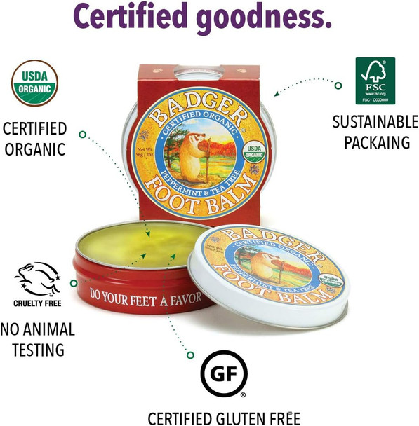 Badger Foot Balm Tin, 2 oz