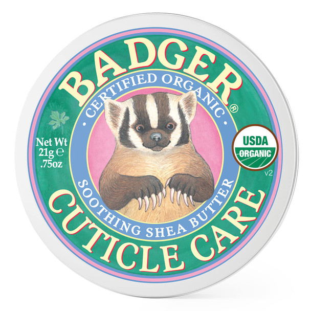 Badger Organic Cuticle Care Balm - Natural Nail Care Cream with Shea Butter, Vitamin-Rich Seabuckthorn Extract Helps Strengthen, Soothe & Restore Dry & Splitting Cuticles  Light Citrus Scent - .75oz