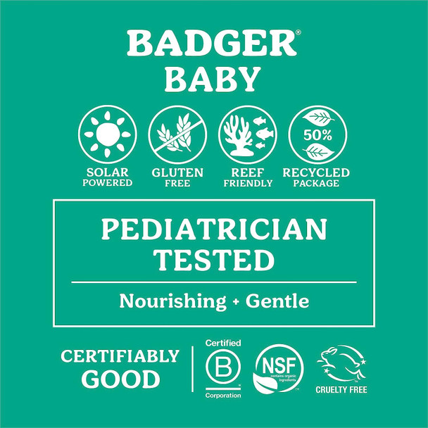 Badger SPF 40 Baby Sunscreen Cream - Reef-Friendly Broad-Spectrum Water-Resistant Baby Sunscreen with Zinc Oxide - Chamomile and Calendula, 2.9 oz